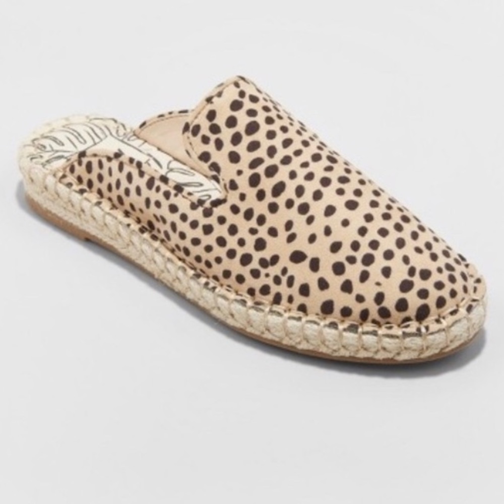 Dolce Vita Tan Black Mules Leopard Espadrilles 7.5